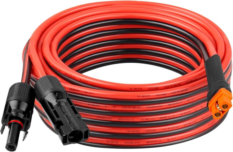 Kimbluth 10AWG 30FT Solar to XT60i Extension Cable 3 6 10 35 50 75 100FT Heavy Duty Adapter Cable Connector XT60i Wire for Portable Power Station, Solar Panel, RV, Battery - Image 1